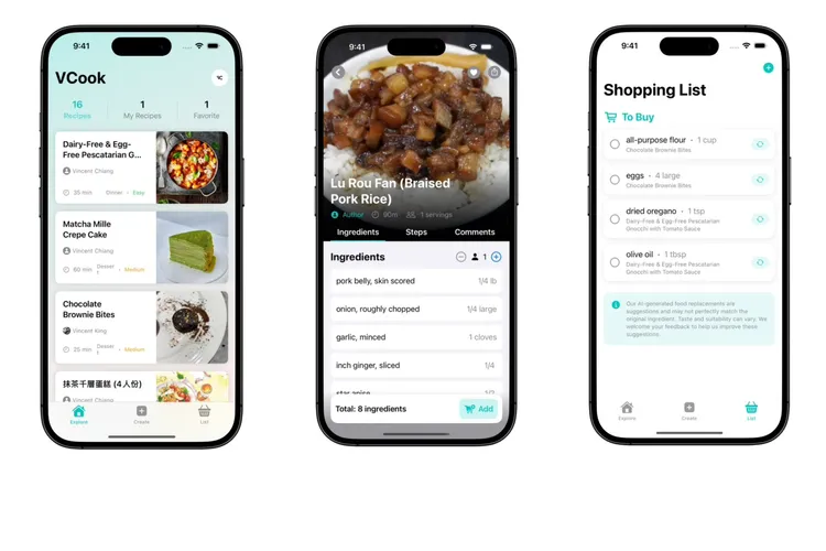 正在開發中的VCook希望能讓更多人對於做菜更有想法與效率。江竑燁提供
