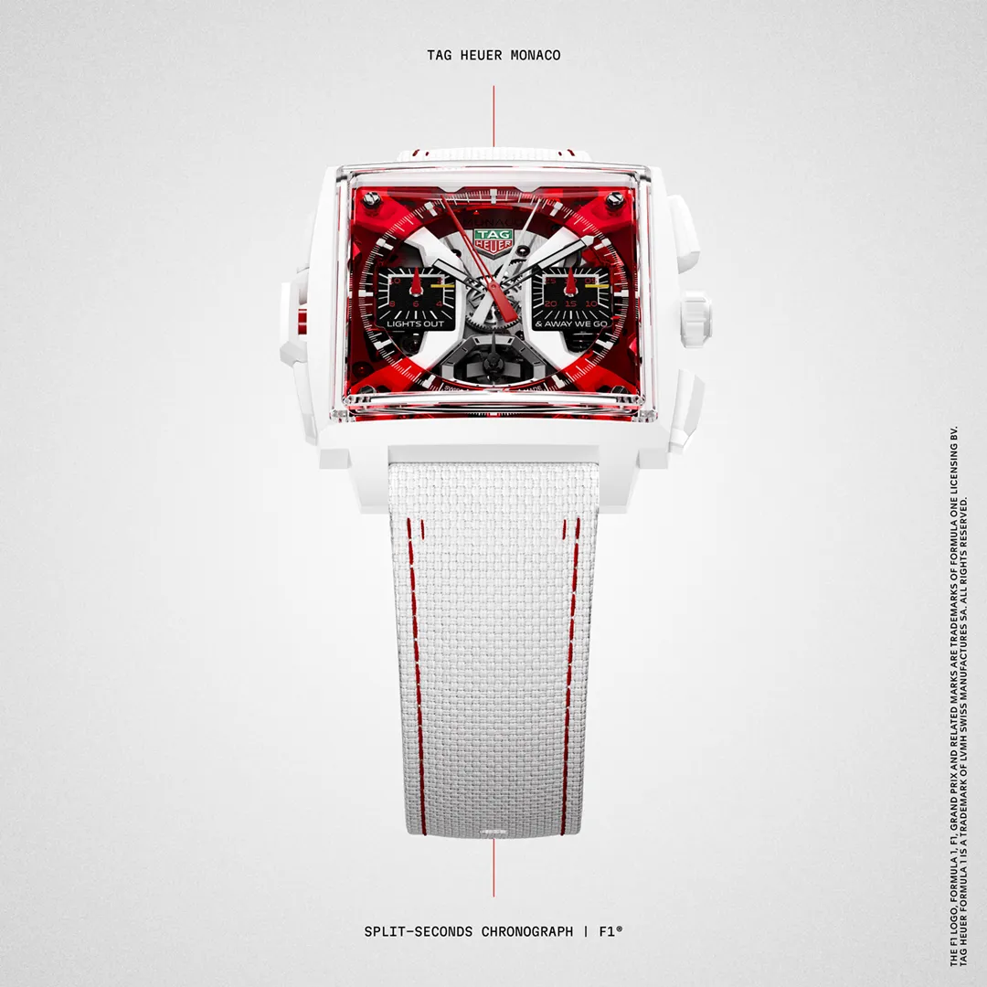 泰格豪雅Monaco雙追針計時腕錶F1限量版,522萬元。品牌提供