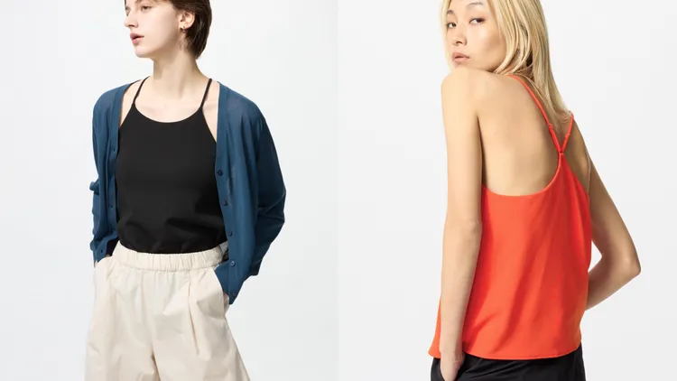 UNIQLO美型耐皺紗BRATOP細肩帶背心以不易皺面料製成，各590元。品牌提供