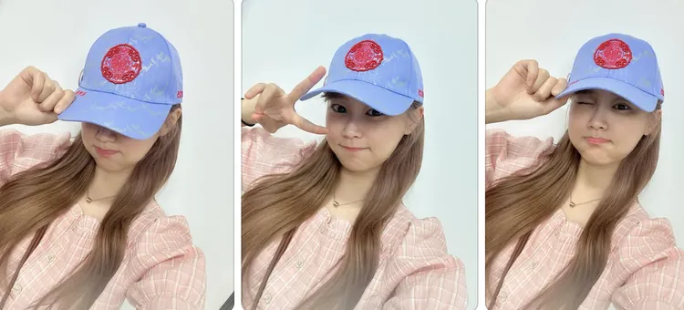 韓籍啦啦隊女孩朴善珠（박선주）頭戴大甲鎮瀾宮「秩序帽」，讓粉絲看了大讚她是「最接地氣」的韓籍啦啦隊女神。右圖翻攝自朴善珠threads