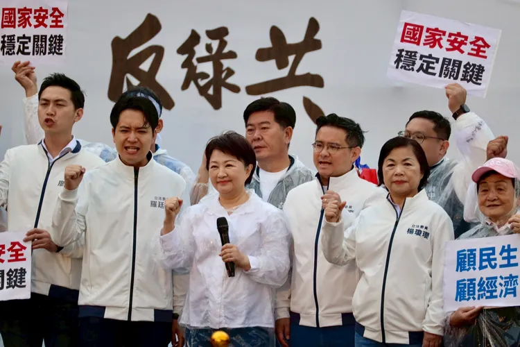 台中市長盧秀燕，26日率中部25民代現身凱道遊行。記者 李俊毅攝影