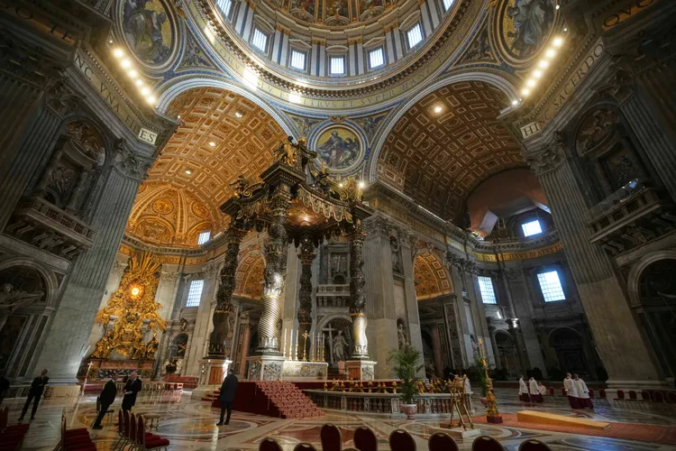 教宗靈柩將停放此處供民眾瞻仰。美聯社