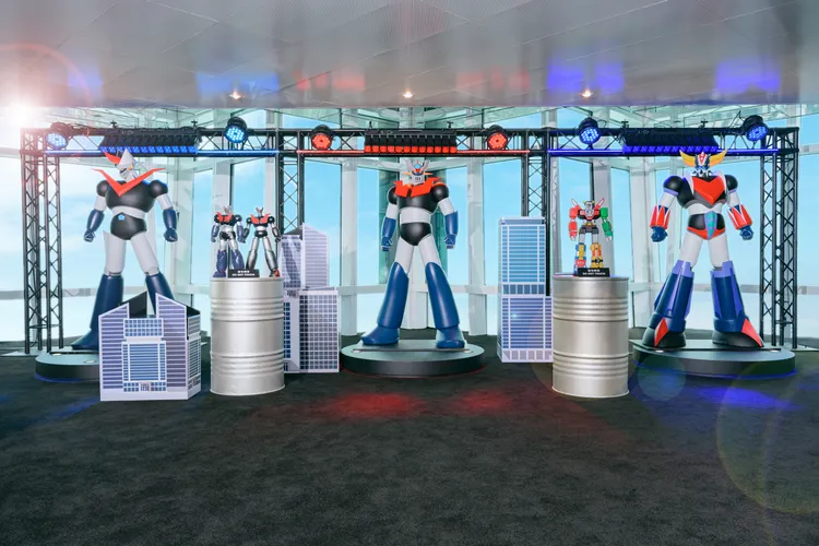 「超級機器人傳奇特展」包含超巨型無敵鐵金剛等7大IP現身。台北101提供