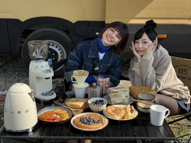 宇珊（左）揪寶兒到台中露營玩耍。圖／與珊同行提供