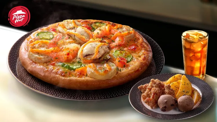 明太子生蠔干貝比薩獨享餐。必勝客提供