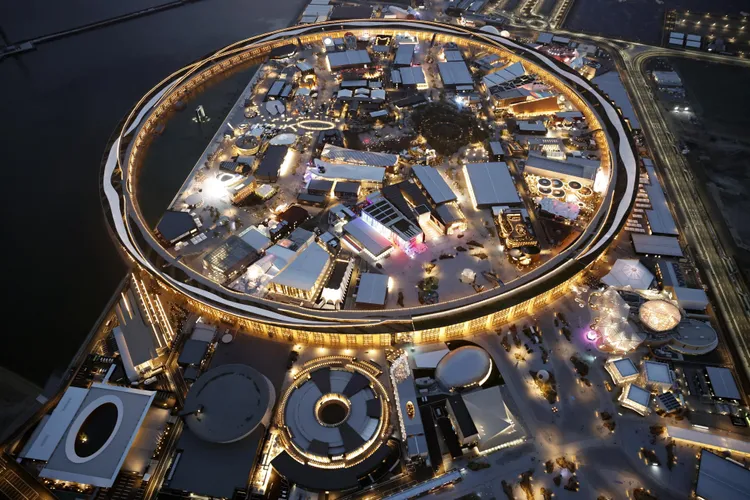 獲金氏世界紀錄認證的木造建築「大屋頂環」。路透