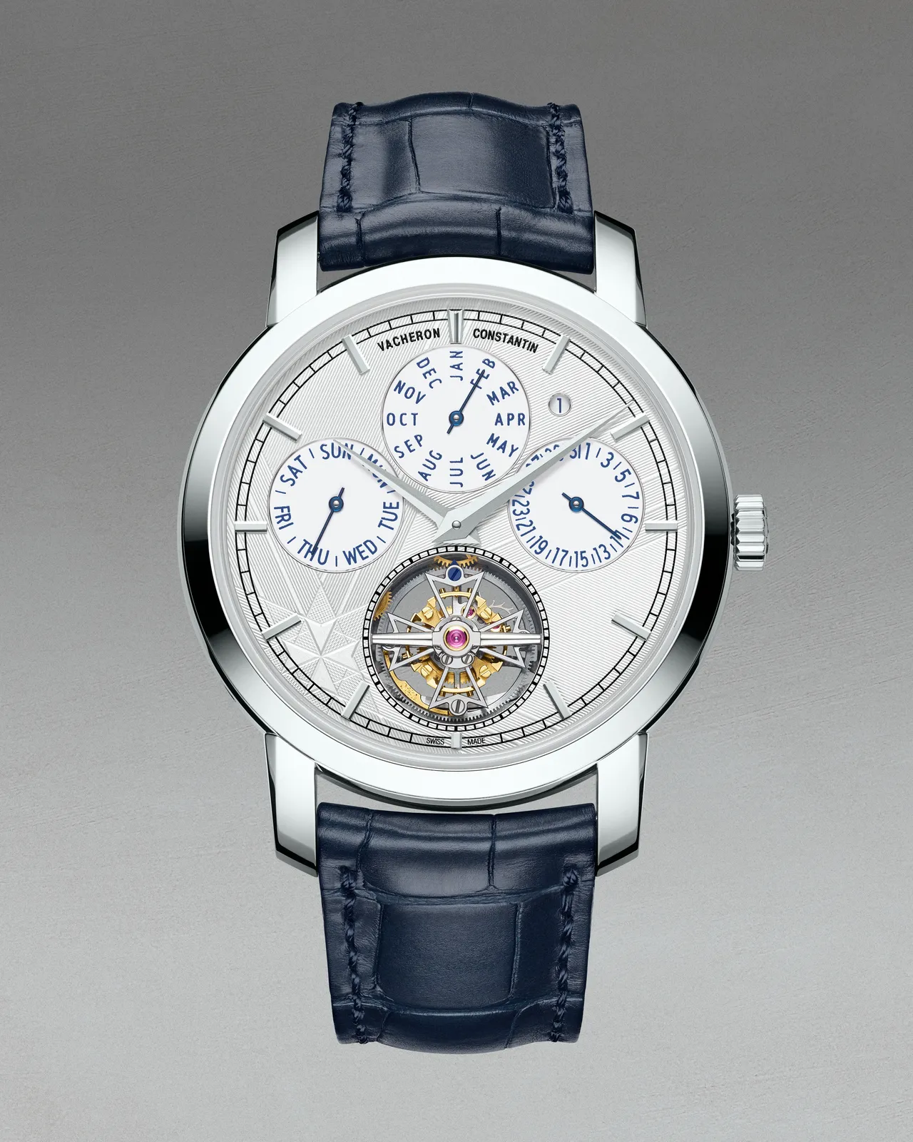 江詩丹頓TRADITIONNELLE陀飛輪萬年曆腕錶。品牌提供