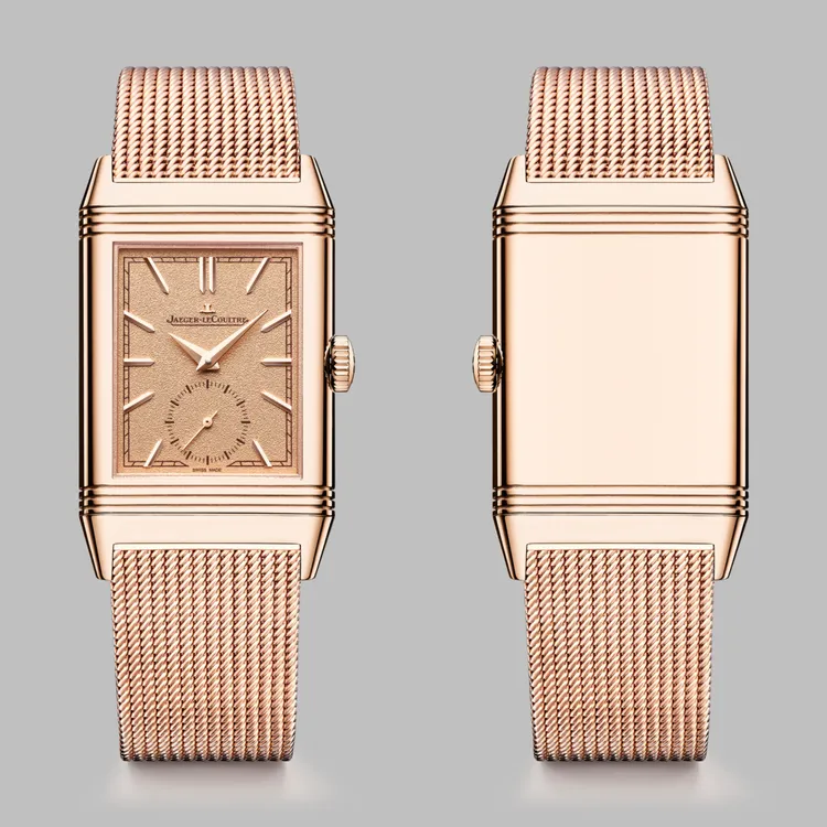 積家翻轉系列小秒針腕錶，132萬元。品牌提供