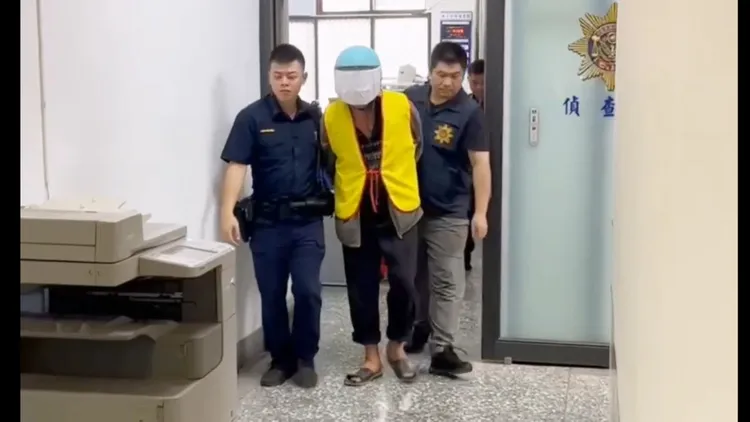 專案小組人員於案發約一小時內，將涉嫌縱火的男子查緝到案。翻攝畫面