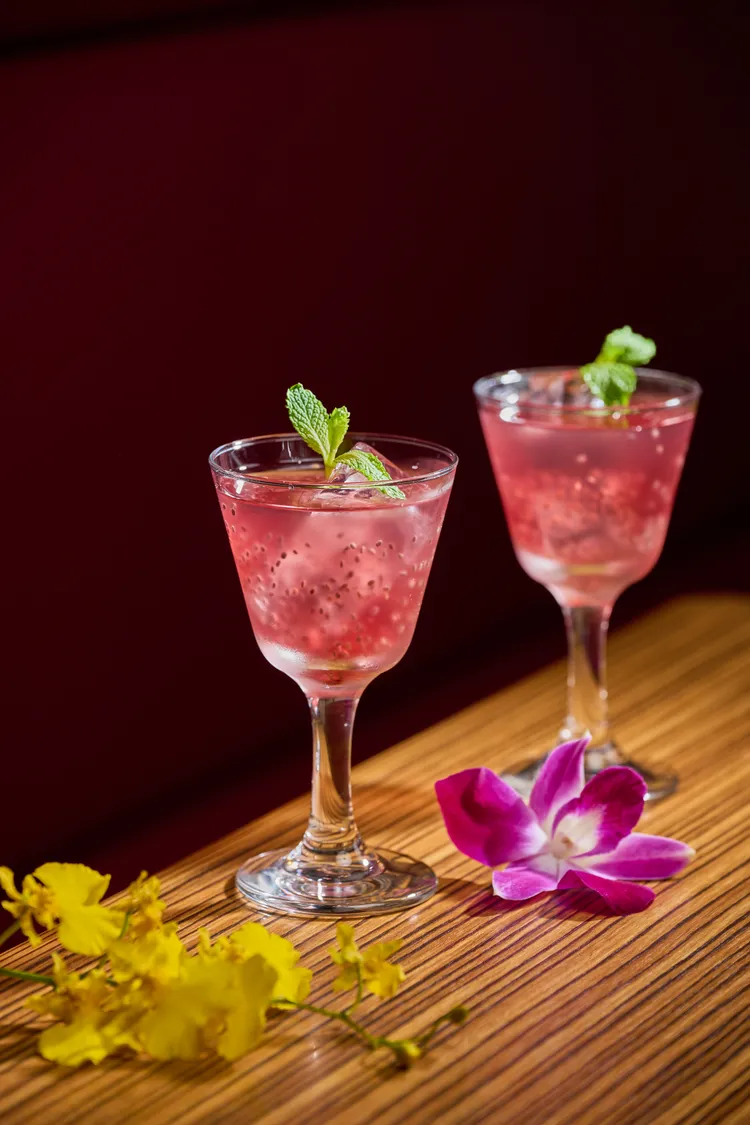 特調奇亞籽蔓越莓醋飲。業者提供