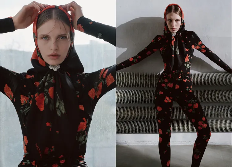 H&M與Magda Butrym的聯名系列以玫瑰花為主題。品牌提供