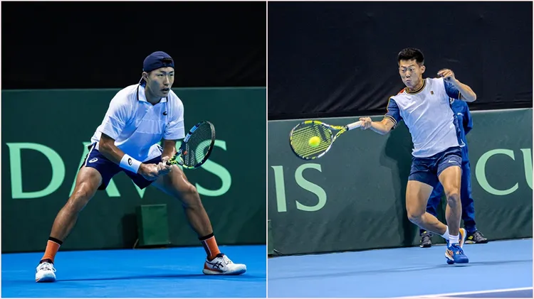 不少網球選手都表示沒有收到補助款；許育修（左）、曾俊欣（右）。台維斯盃提供