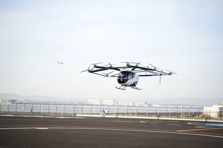 由株式会社SkyDrive研發的「空飛ぶクルマ（飛天車）」，將於世博開幕及7、8月在Future Life Village旁展出。田欣雲攝影