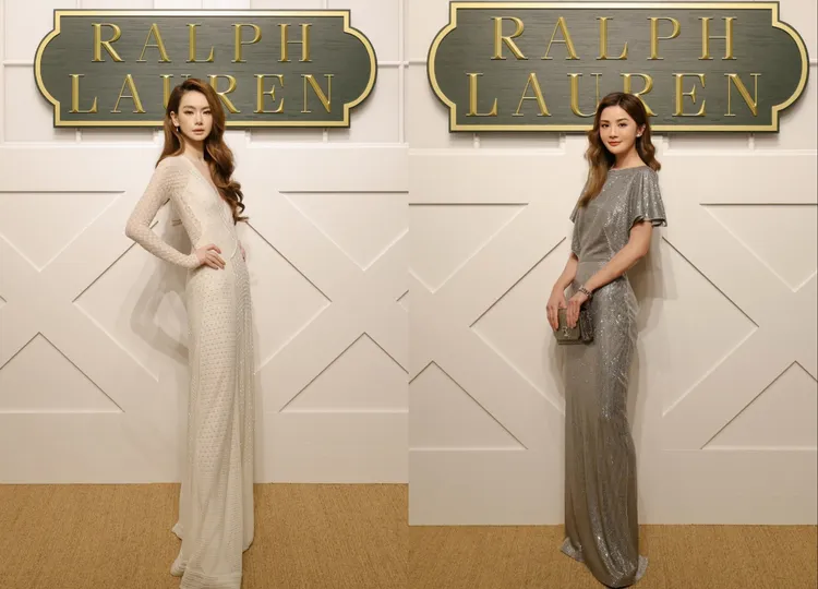 戚薇（左起）、蔡卓妍現身RALPH LAUREN上海大秀。品牌提供