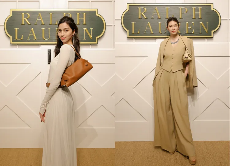 日本女星中條彩未（左起）、森星現身RALPH LAUREN上海大秀。品牌提供
