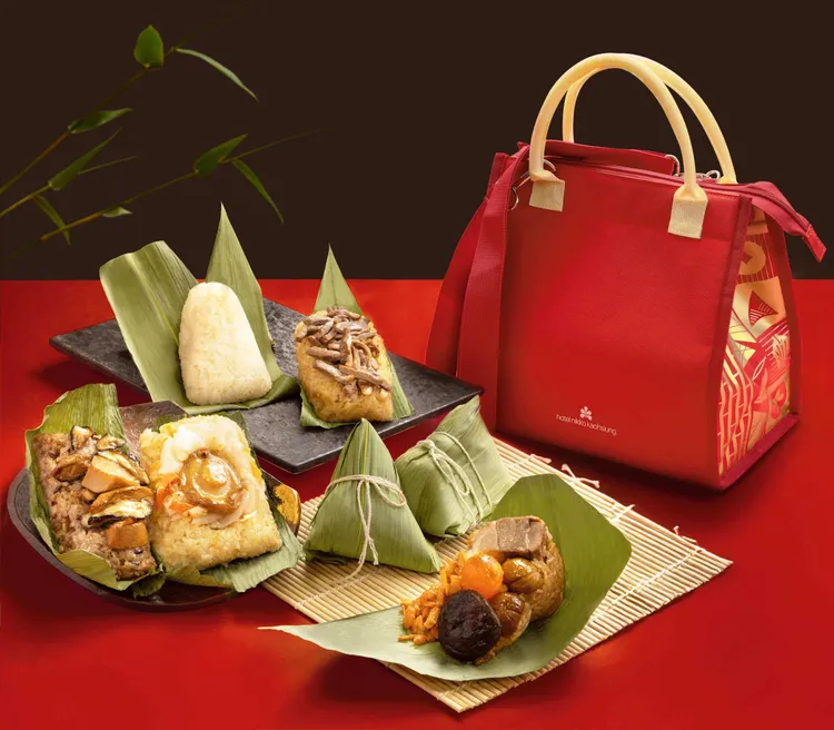 桃泉中餐廳首度獻上端午粽禮，限量推出「桃泉香粽禮袋」定價1080元。業者提供