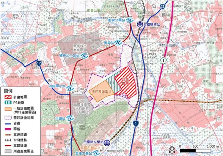 南部科學園區高雄第三園區(楠梓園區)區位圖。高市都發局提供