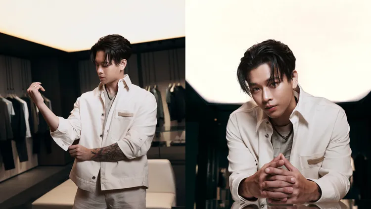 高爾宣表示從小就在爸爸的衣櫥看到過EMPORIO ARMANI服裝。品牌提供