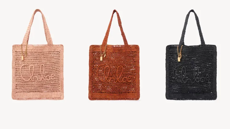 Chloé Summer Banana草編托特包，各3萬9900元。品牌提供