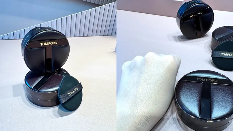 TOM FORD立體光影柔霧氣墊粉餅3000元、單粉蕊2100元。張家玲攝