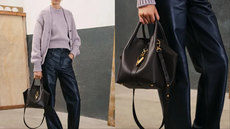 MSC系列於柔軟小牛皮製成的包身上，加入珠寶般的金屬鉤扣元素。品牌提供