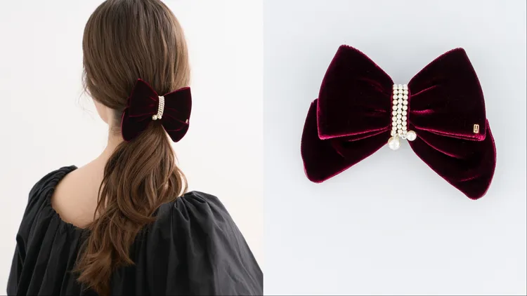 亞歷山卓絲絨蝴蝶結仕女夾，9900元。品牌提供