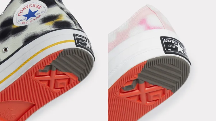 聯名鞋的幾何縫線與「boke花」圖樣的鞋底都是設計亮點。品牌提供