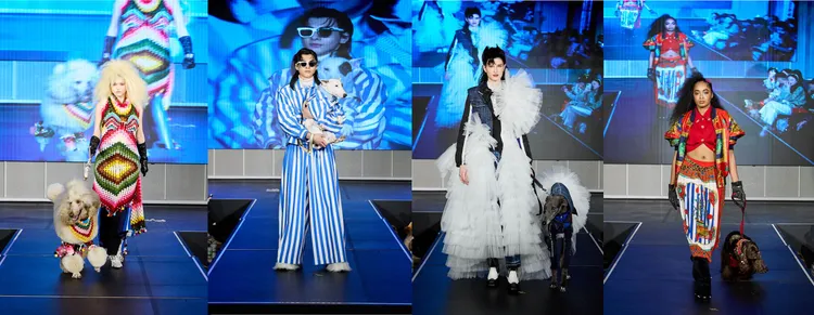 臺北萌寵時裝週現場展⽰15套由JUST IN XX 周裕穎設計的⼈寵時尚訂製服。