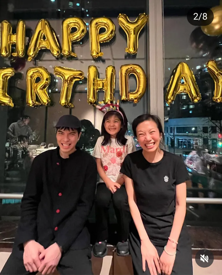 咘咘（中）常被說撞臉蕭敬騰，右為Summer。翻攝自賈靜雯IG