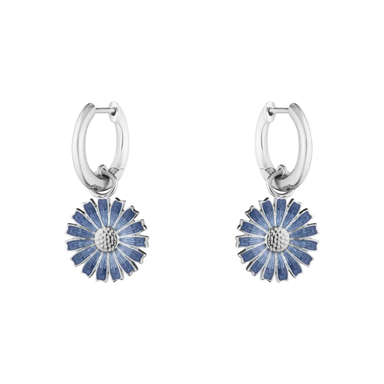 喬治傑生DAISY系列 藍瓷琺瑯純銀耳環，9300元。品牌提供