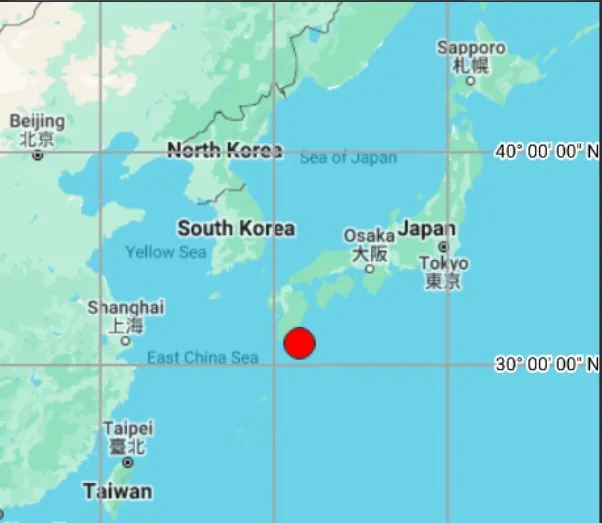 日本宮崎外海在2日晚間發生地震。翻攝X