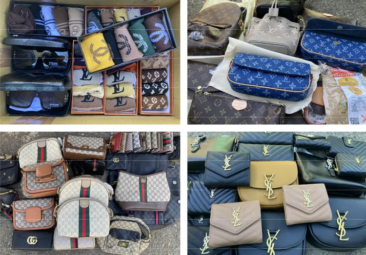 許嫌住處起出LV、CHANEL、GUCCI、MK、BURBERRY、YSL、CELINE及HERMES品牌精品包。翻攝畫面