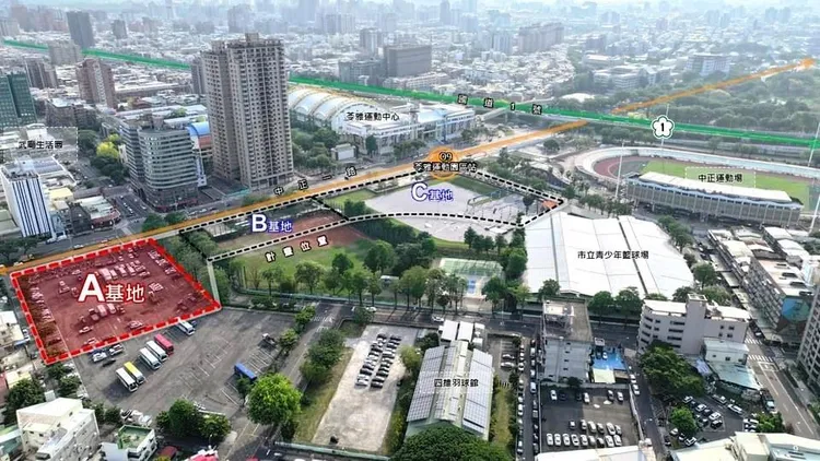 O9聯開案三塊基地 。高市捷運局