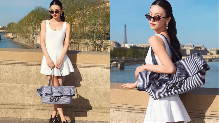 禮志以清爽的藍白色系穿搭打造夏日風情。品牌提供