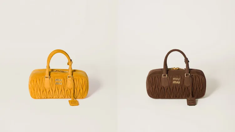 Miu Miu Arcadie matelassé麂皮肩背包，各11萬5000元。品牌提供
