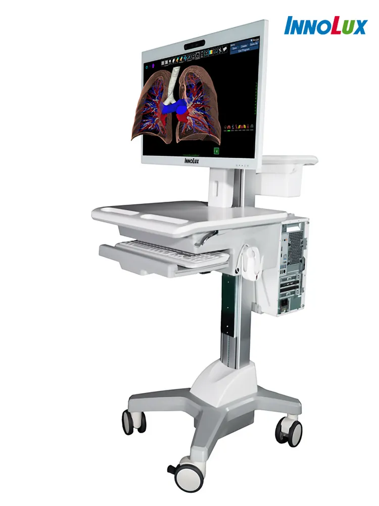 群創展示27吋醫療影像立體可視化系統。群創提供