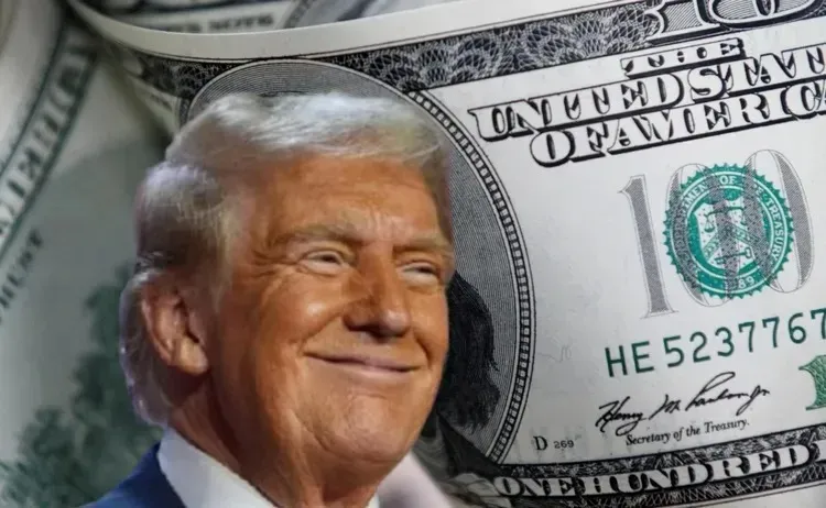 美國總統川普表示，各國政府每年付美國很大一筆錢」就解除關稅。合成畫面。美聯社