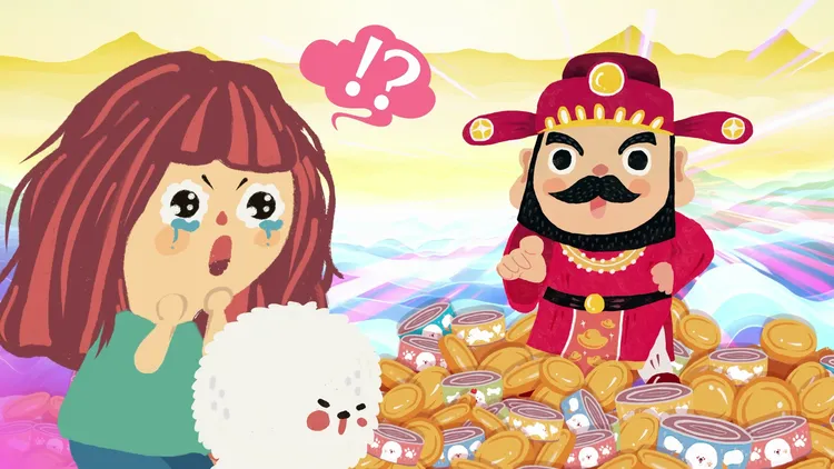 財神爺顯靈說: 加入不明投資群組，只會讓你荷包更漏洞，拜再多都沒用。