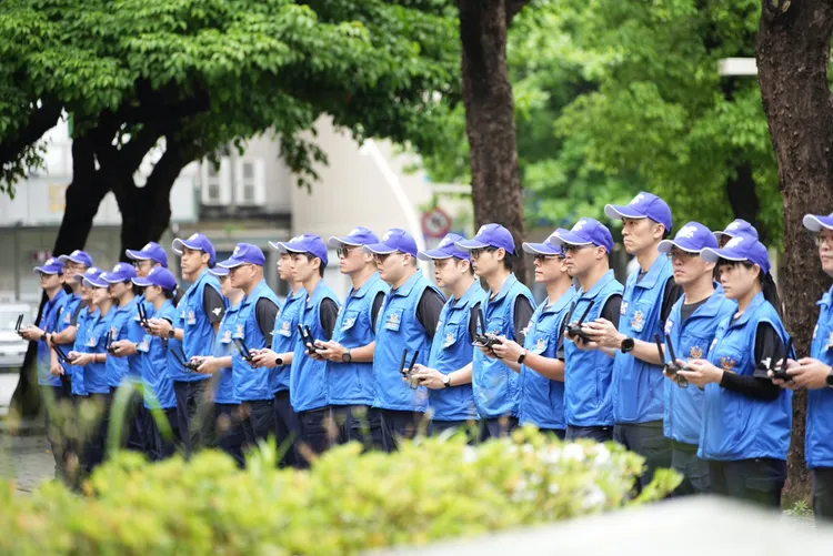 新北警無人機隊實際操作演練。警方提供