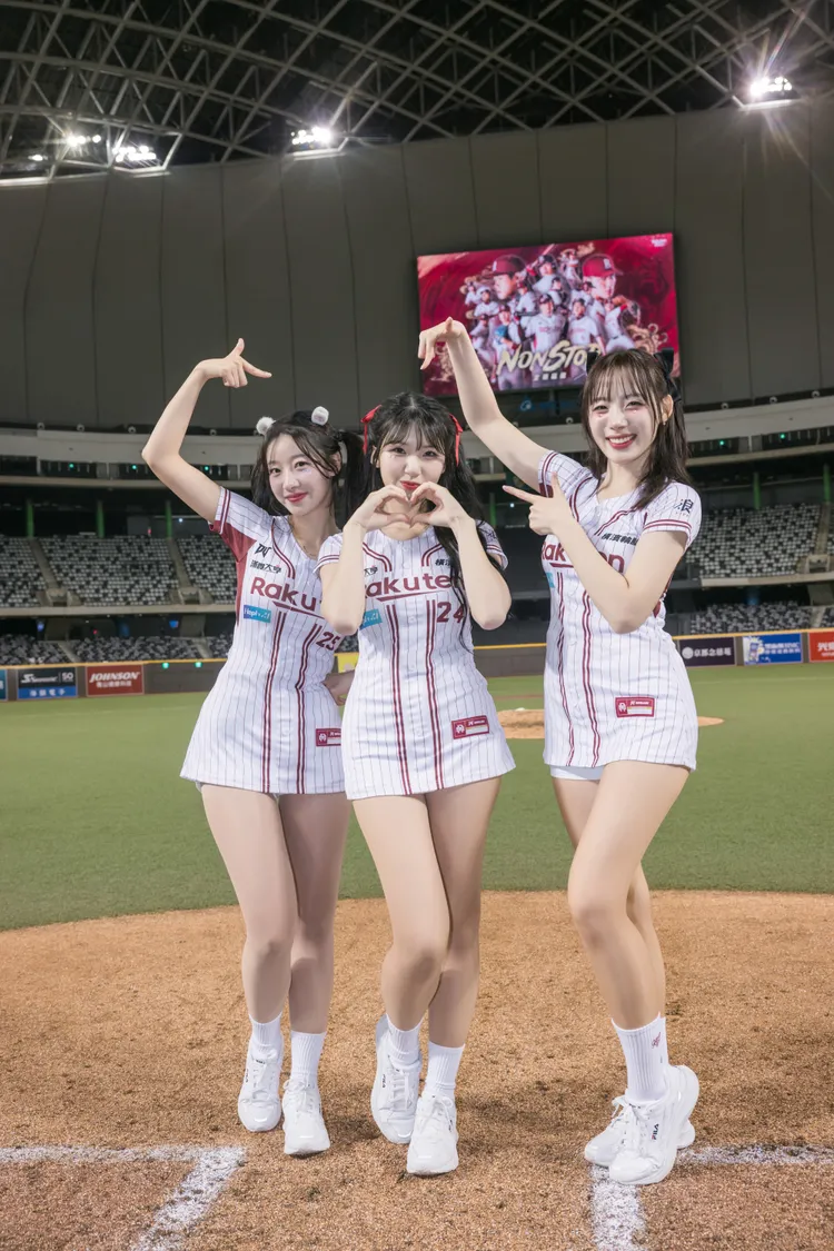 （左起）禹洙漢、廉世彬和河智媛樂天三本柱。樂天桃猿提供