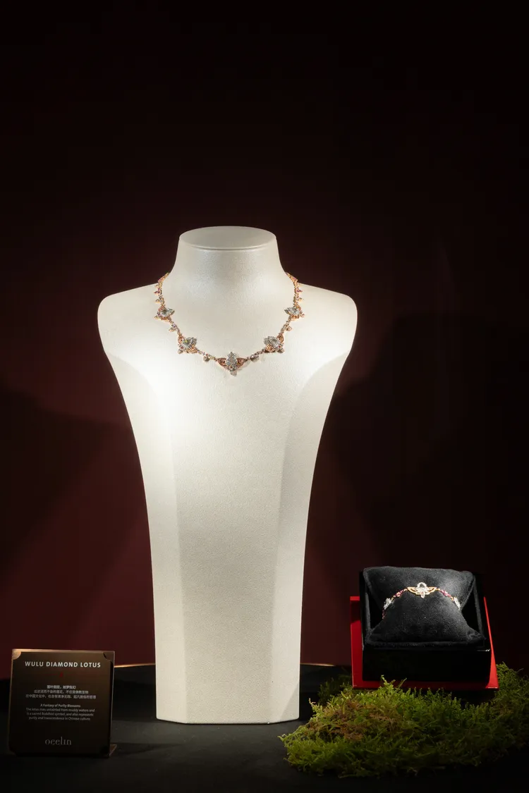 Qeelin Wulu Diamond Lotus高級珠寶系列。品牌提供