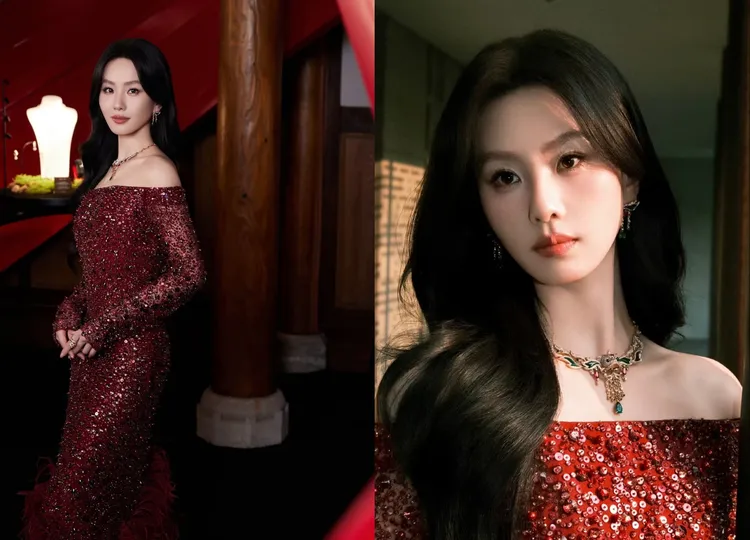 劉詩詩配戴Qeelin Xi Xi系列舞獅造型珠寶。翻攝Qeelin IG、詩詩的小板報微博