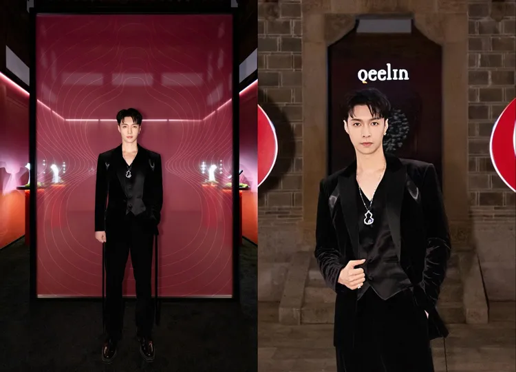 潤娥搭配Wulu Diamond Lotus鑽石項鍊與耳環。品牌提供、翻攝Qeelin IG