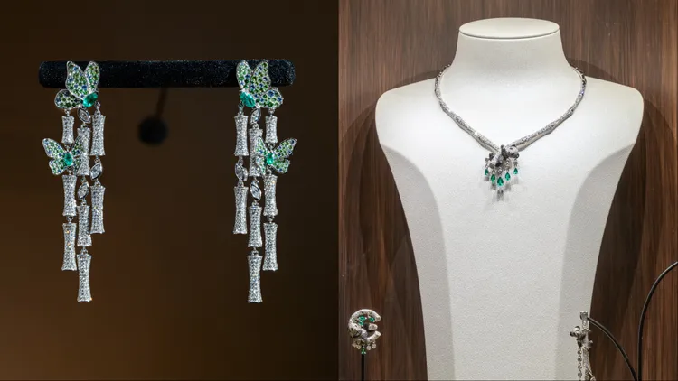 Qeelin Bamboo高級珠寶系列。品牌提供