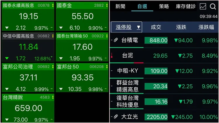 李燕曬出綠油油台股記錄。翻攝自李燕臉書