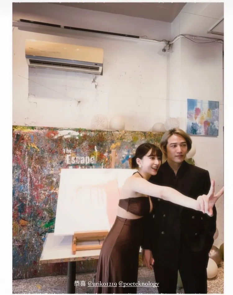 李優與老公熊仔開心出席性別趴。翻攝紀卜心IG限動