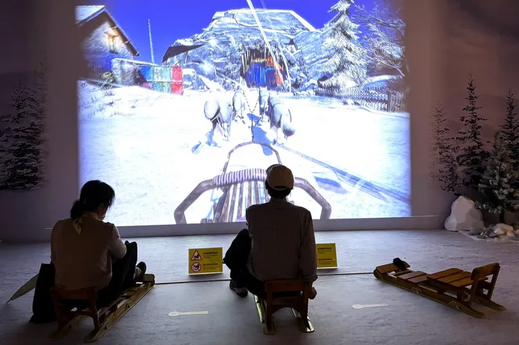 免費極光特展中的互動遊戲。台北天文館提供
