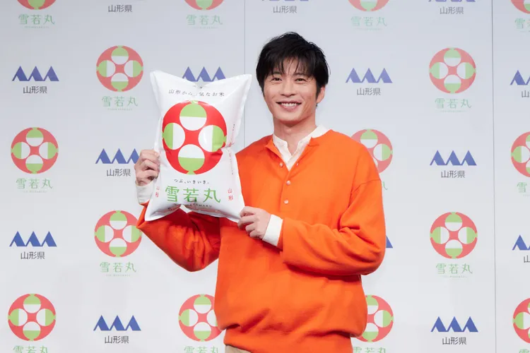 田中圭被代言7年的白米「雪若丸」切割，官網上不見他的身影。翻攝日本雅虎