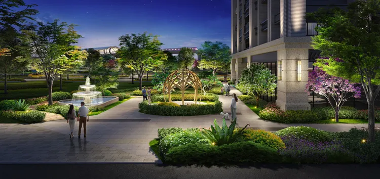 「公園YOYO」社區中庭宛如都市秘境，結合雙公園優勢，實現公園宅夢幻生活。