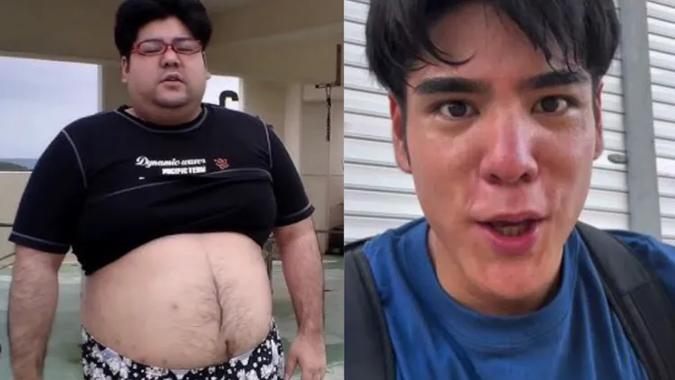 減肥前後對比驚人。翻攝自X